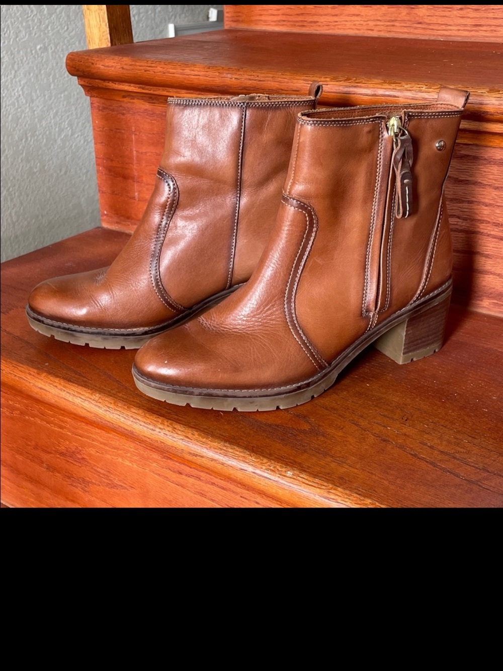 PIKOLINOS Brandy Leather Llanes Stitched Zip Bootie Size EU 39 US